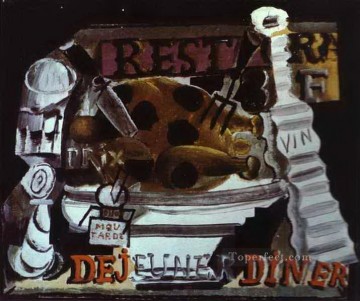 dead turkey Painting - The Restaurant Turkey with Truffles and Wine 1912 cubist Pablo Picasso